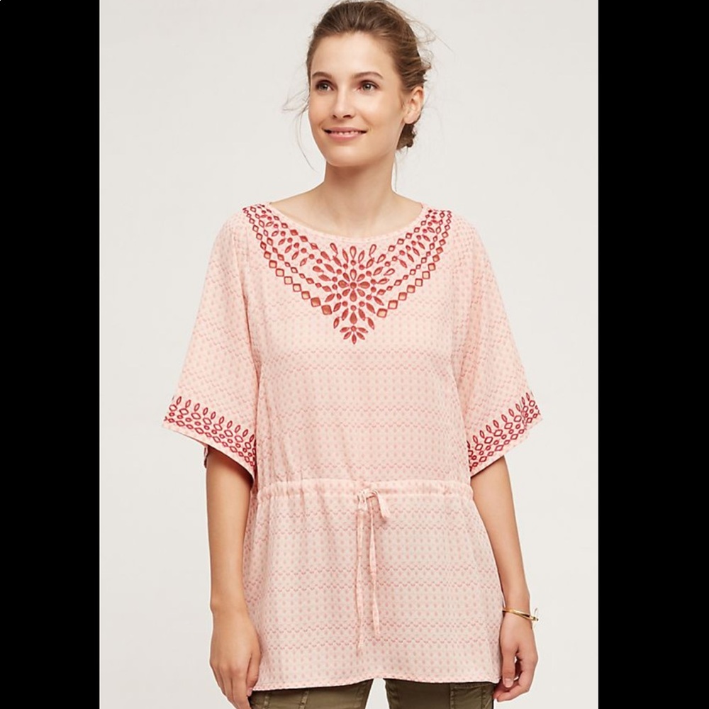 Anthropologie One September Peachy Blouse